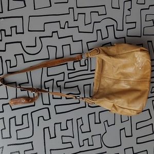 Stone Mountain tan leather satchel